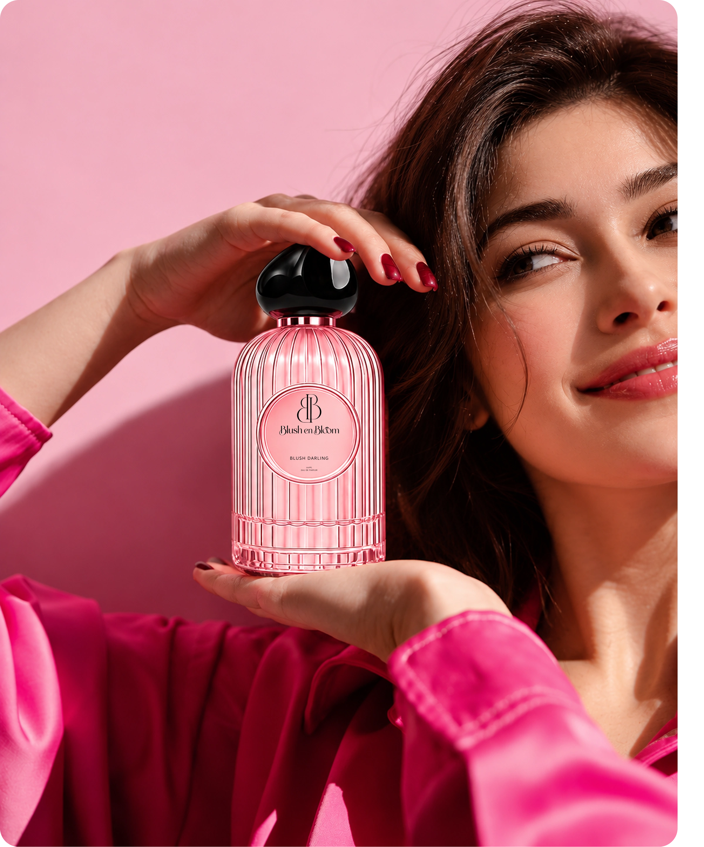 Woman holding perfume